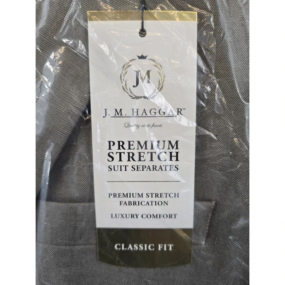 NWT J.M. Haggar Men's JMH Premium Stretch Jacket - Size 46 - Color Oatmeal Solid